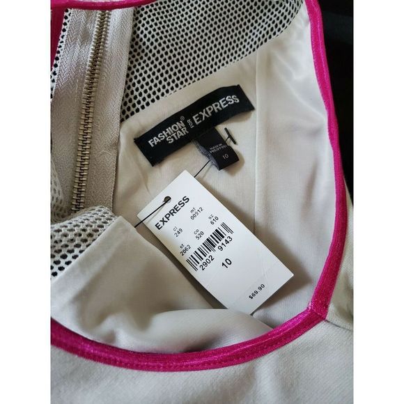 NWT Express Fashion Star Exclusive Fishnet Sleeveless Sheath Pencil Dress SZ 10 - Picture 2 of 8